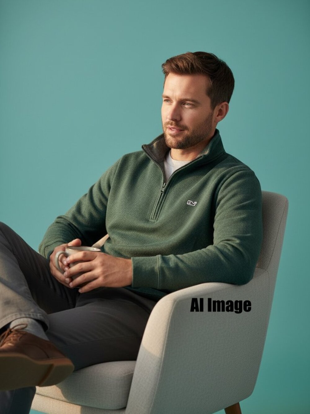 Vineyard Vines Saltwater Quarter-Zip Pullover Green Size S